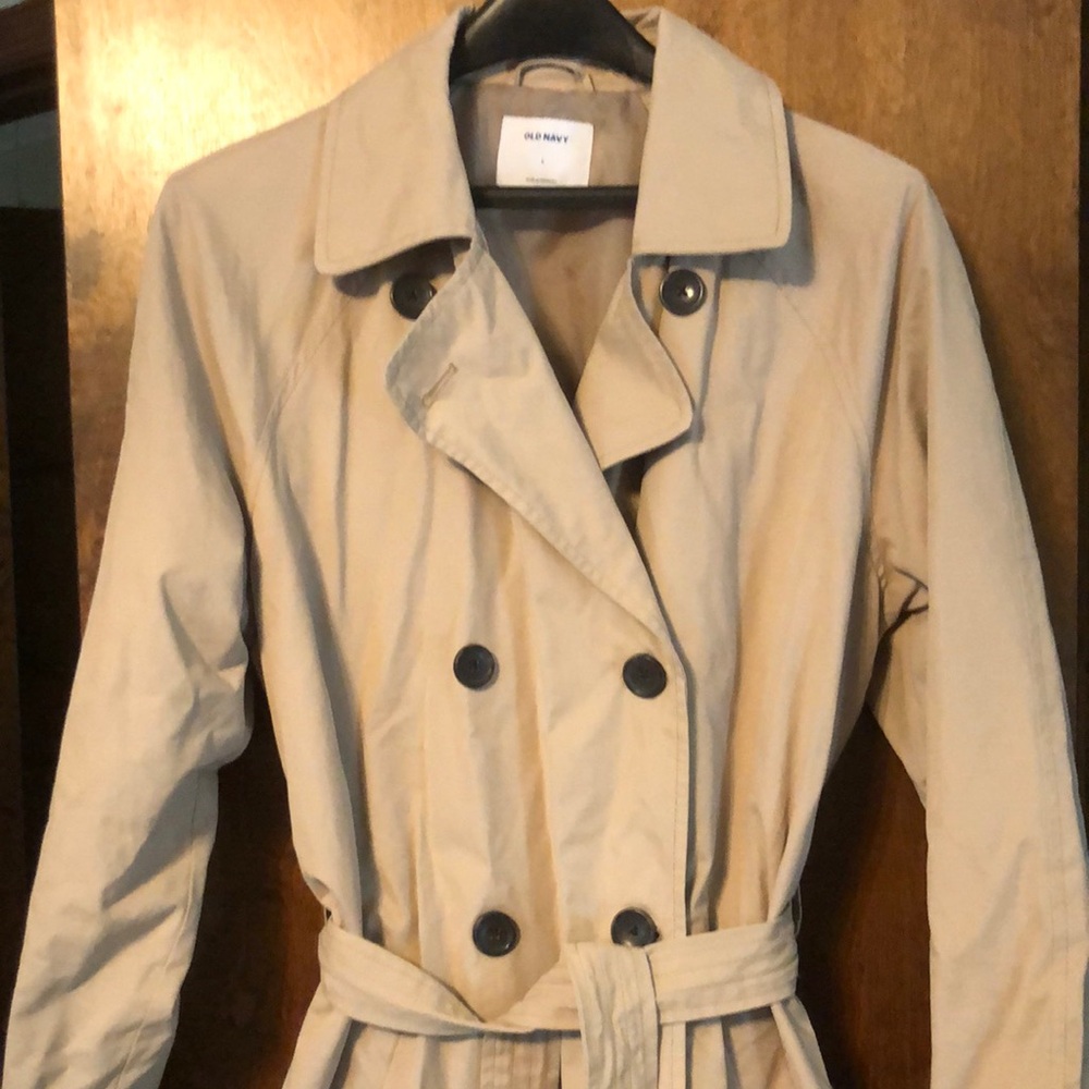 Old Navy Tan Trench Coat Classic Timeless Design
